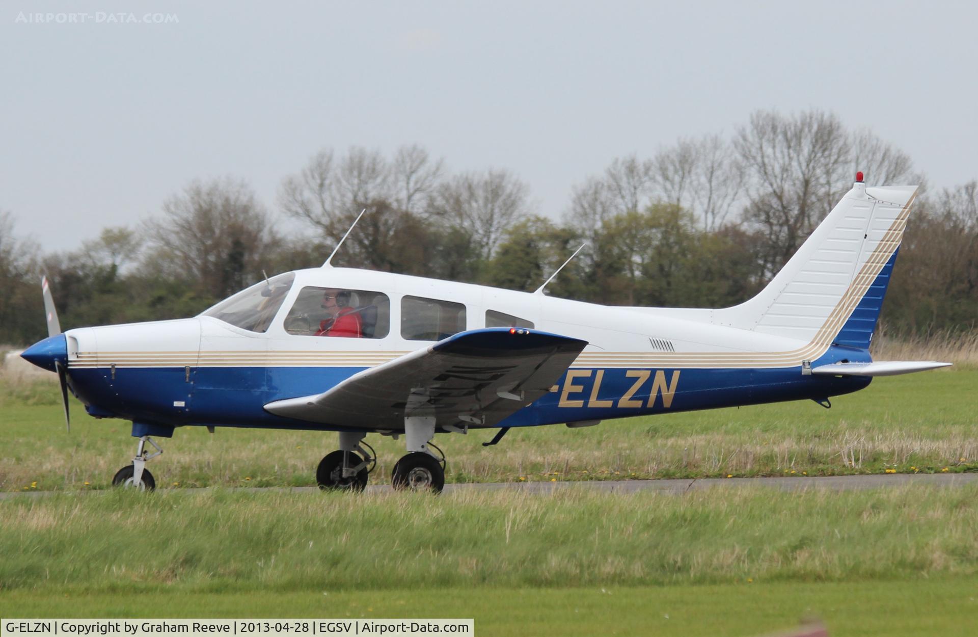 G-ELZN, 1984 Piper PA-28-161 Warrior II C/N 28-8416078, Just landed.
