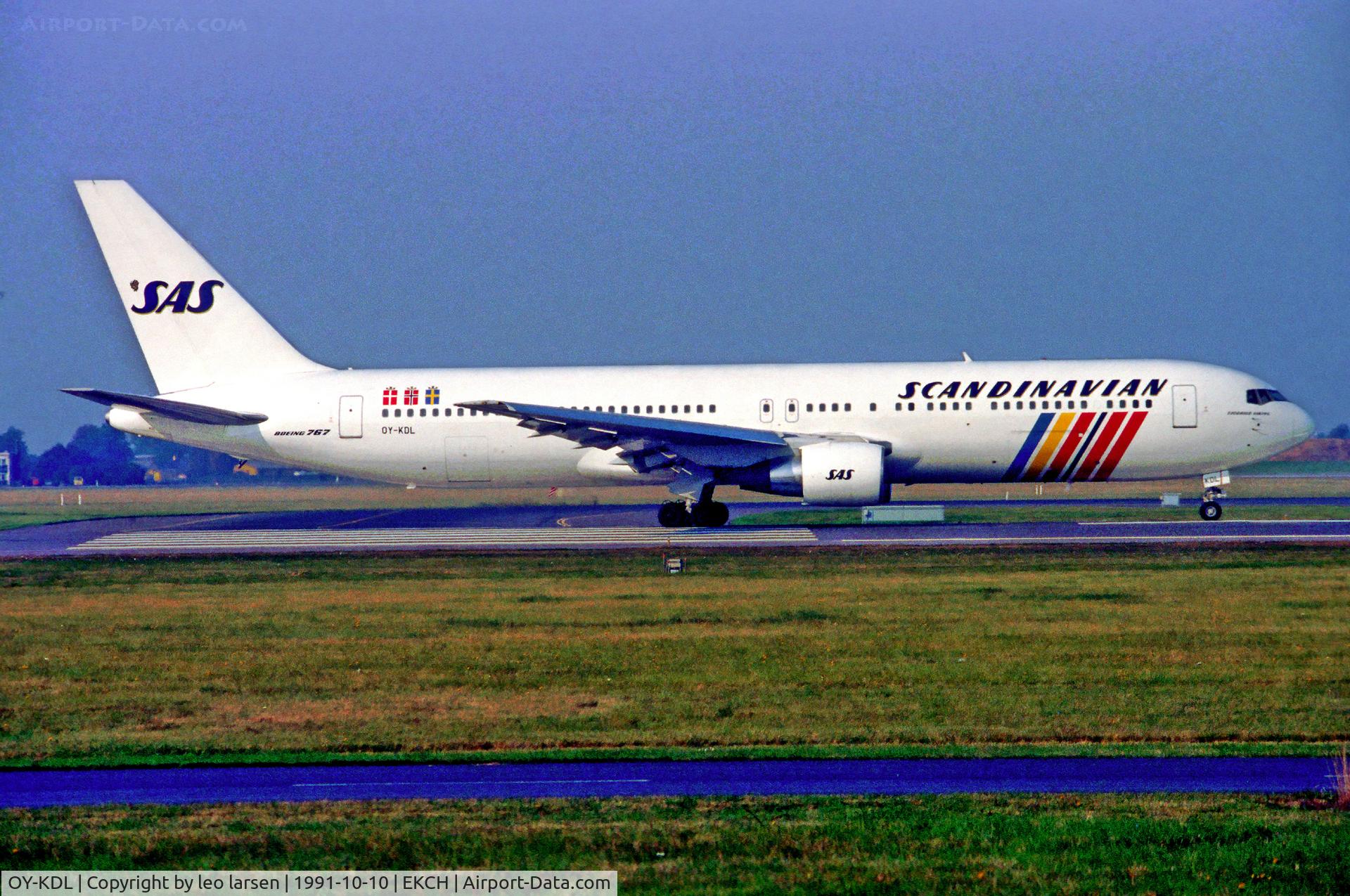 OY-KDL, 1990 Boeing 767-383 C/N 24477, Copenhagen Kastrup 10.10.91