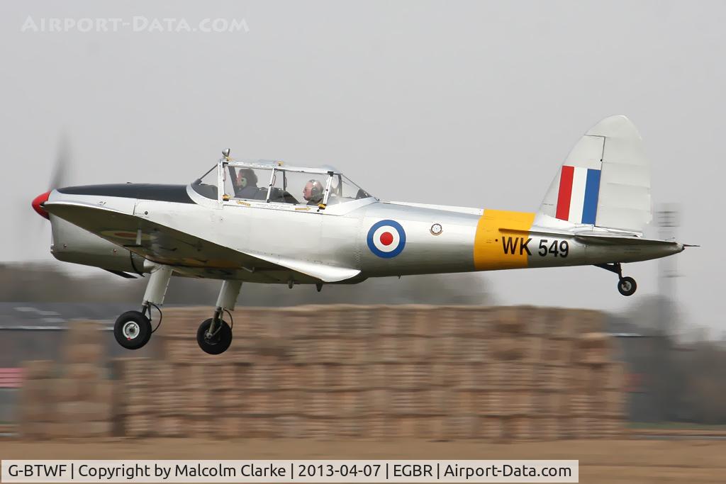 G-BTWF, 1951 De Havilland DHC-1 Chipmunk T.10 C/N C1/0564, De Havilland DHC-1 Chipmunk 22 at The Real Aeroplane Club's Spring Fly-In, Breighton Airfield, April 2013.