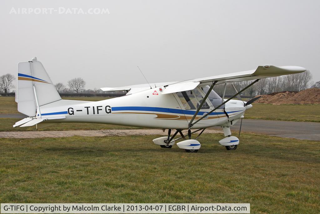G-TIFG, 2010 Comco Ikarus C42 FB80 C/N 1009-7119, Ikarus C-42 FB80 at The Real Aeroplane Club's Spring Fly-In, Breighton Airfield, April 2013.