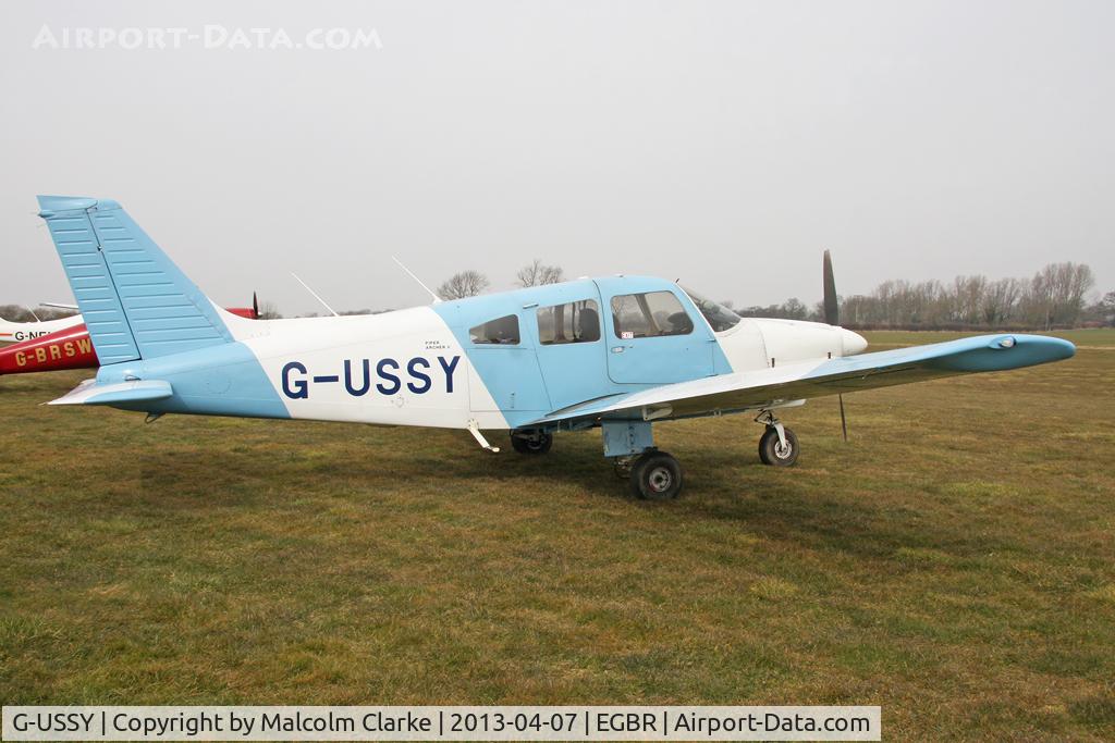 G-USSY, 1982 Piper PA-28-181 Cherokee Archer II C/N 28-8290011, Piper PA-28-181 Archer II at The Real Aeroplane Club's Spring Fly-In, Breighton Airfield, April 2013.