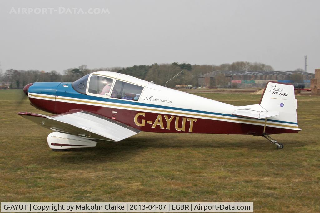 G-AYUT, 1964 SAN Jodel DR-1050 Ambassadeur C/N 479, Jodel DR-1050 Ambassadeur at The Real Aeroplane Club's Spring Fly-In, Breighton Airfield, April 2013.