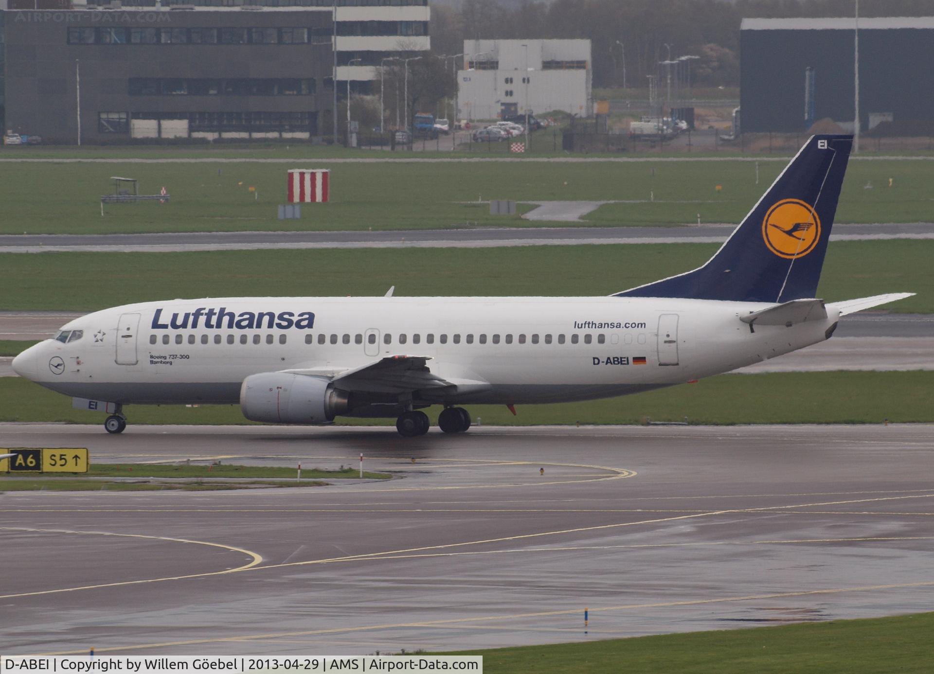 D-ABEI, 1991 Boeing 737-330 C/N 25359, Taxi to runway L18 of Schiphol Airport