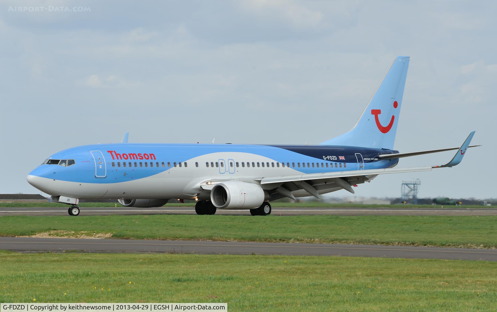 G-FDZD, 2007 Boeing 737-8K5 C/N 35132, Arriving from Tenerife.