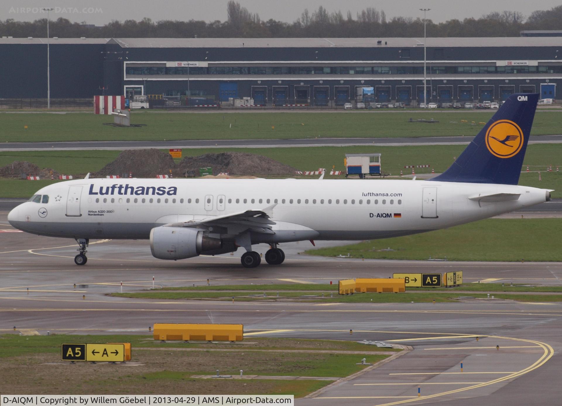 D-AIQM, 1991 Airbus A320-211 C/N 0268, Taxi to runway L18 of Schiphol Airport