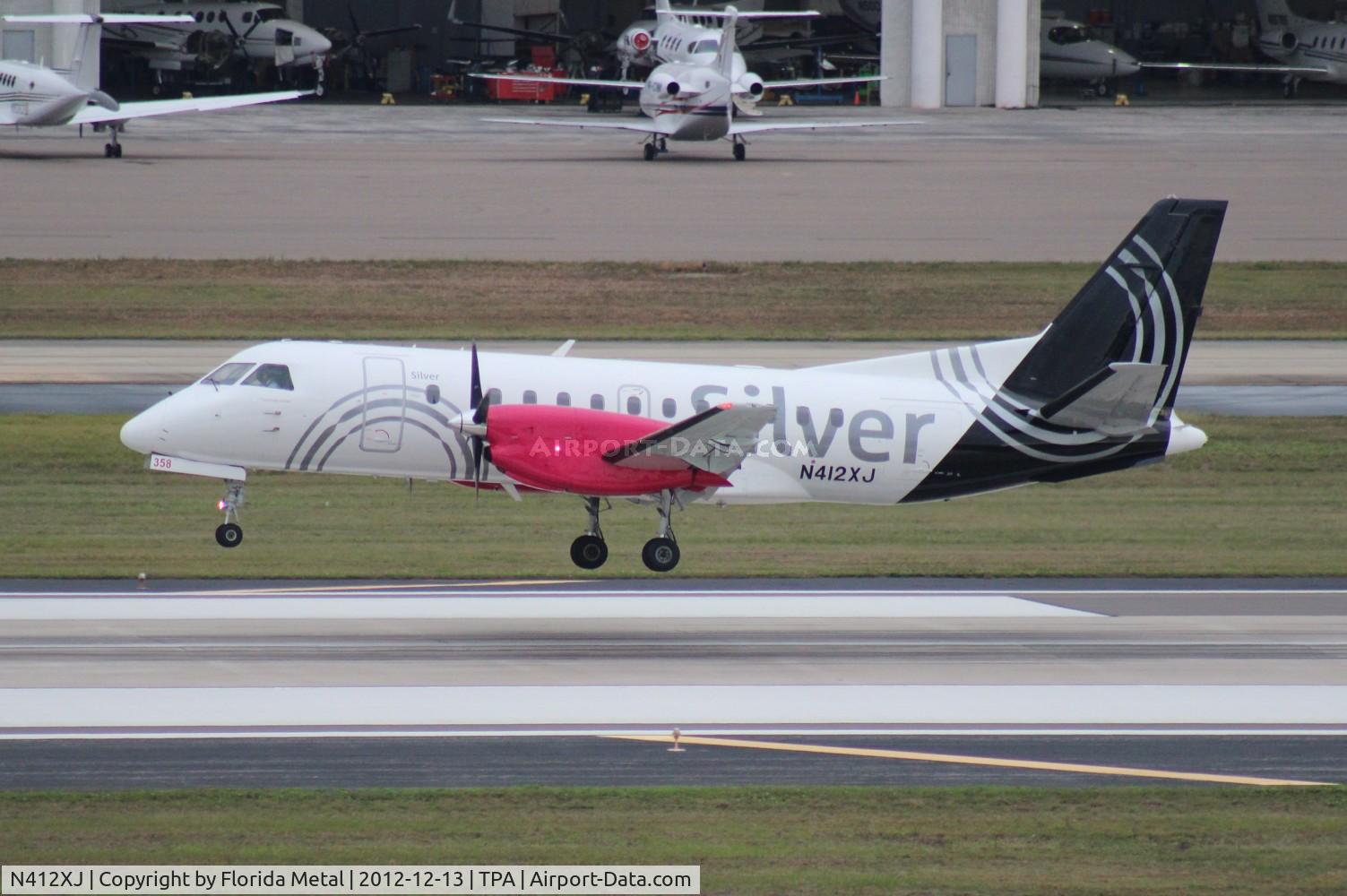 N412XJ, Saab 340B C/N 340B-412, Silver Saab 340