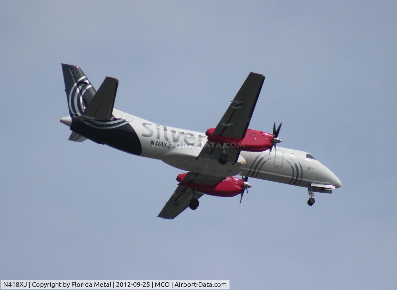 N418XJ, 1997 Saab 340B C/N 340B-418, Silver Saab 340B