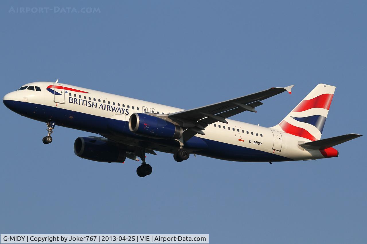 G-MIDY, 1999 Airbus A320-232 C/N 1014, British Airways