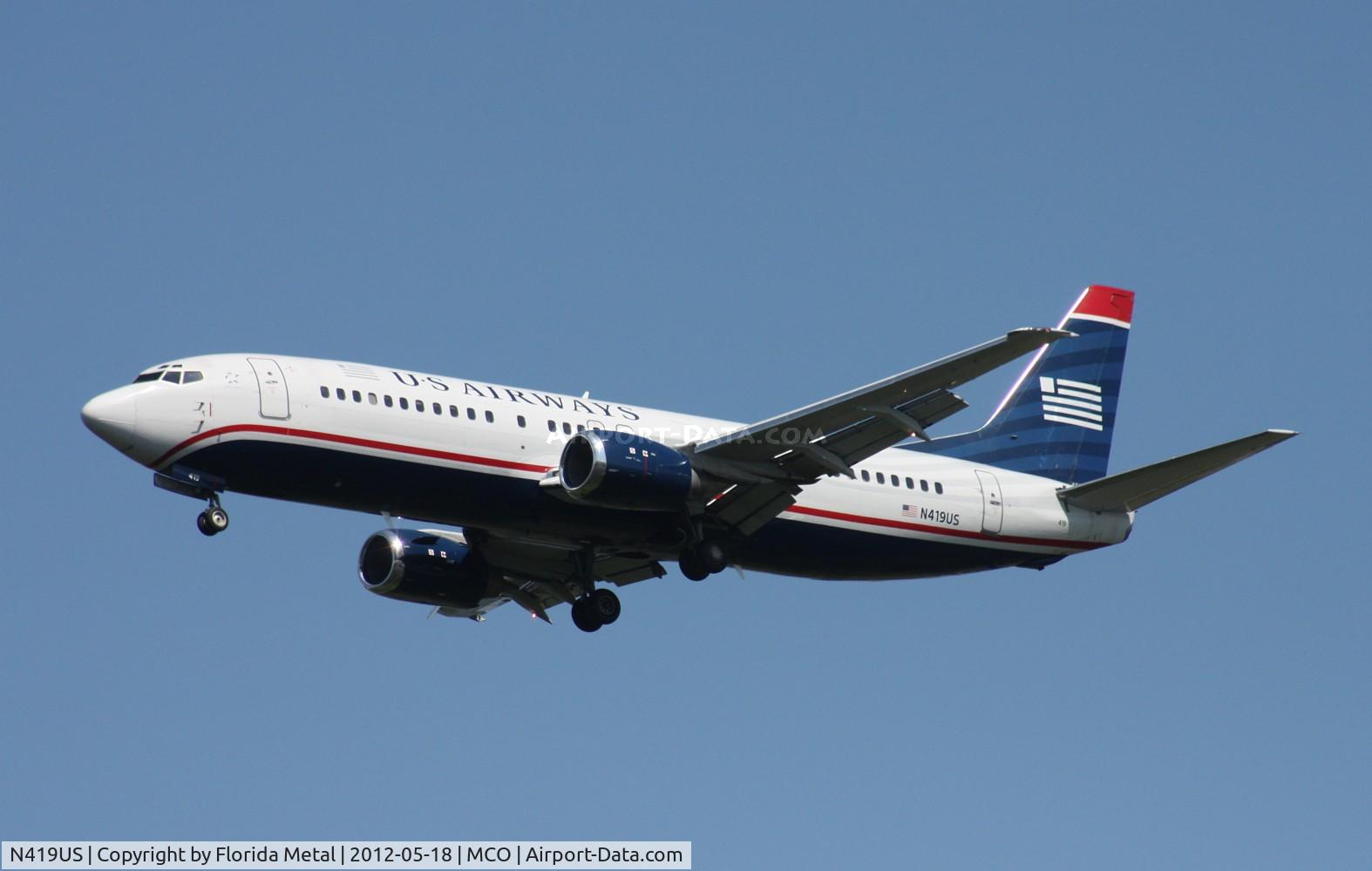 N419US, 1989 Boeing 737-401 C/N 23986, US Airways 737-400