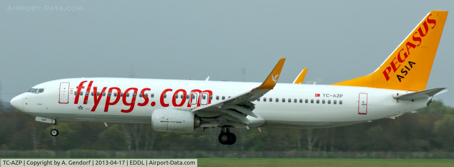 TC-AZP, 2012 Boeing 737-82R C/N 38176, Pegasus Asia, seen here landing on RWY 23L at Düsseldorf Int´l (EDDL)