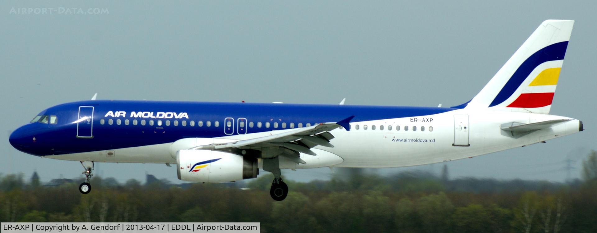 ER-AXP, 1997 Airbus A320-233 C/N 741, Air Moldova, is here on short finals at Düsseldorf Int´l (EDDL)