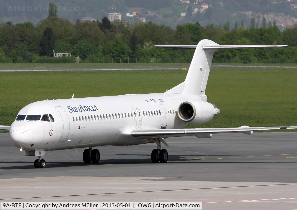 9A-BTF, 1991 Fokker 100  (F-28-0100) C/N 11336, Charter Flight to St. Petersburg.