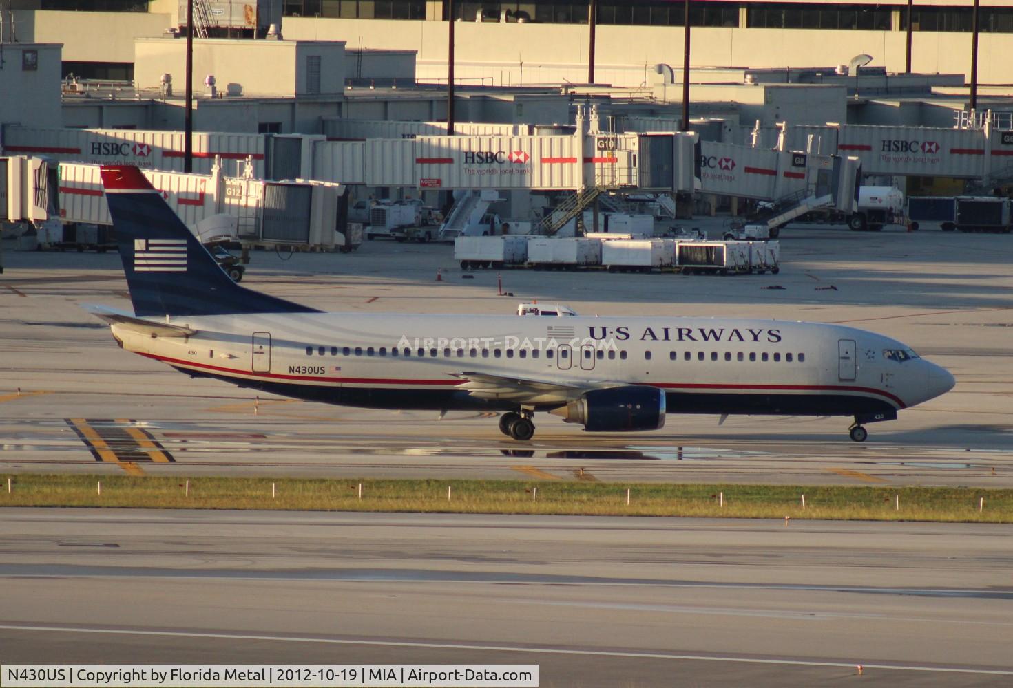 N430US, 1989 Boeing 737-4B7 C/N 24552, US Airways 737-400