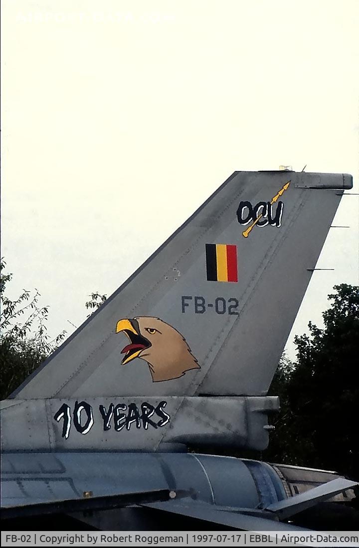 FB-02, 1979 SABCA F-16B Fighting Falcon C/N 6J-2, 10 years OCU.