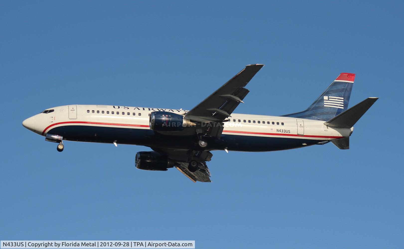 N433US, 1990 Boeing 737-4B7 C/N 24555, US Airways 737-400