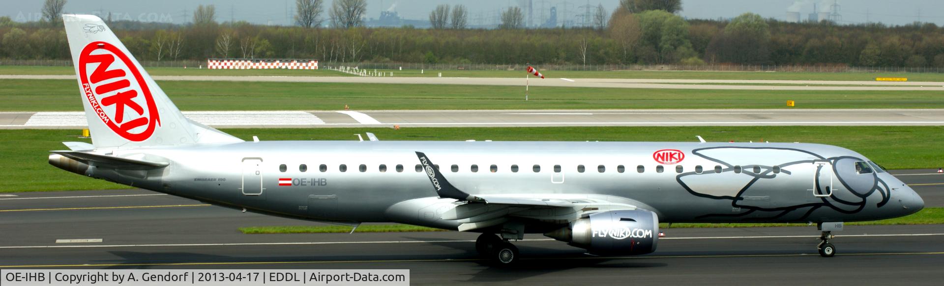 OE-IHB, 2009 Embraer 190LR (ERJ-190-100LR) C/N 19000294, Niki, seen here at Düsseldorf Int´l (EDDL)