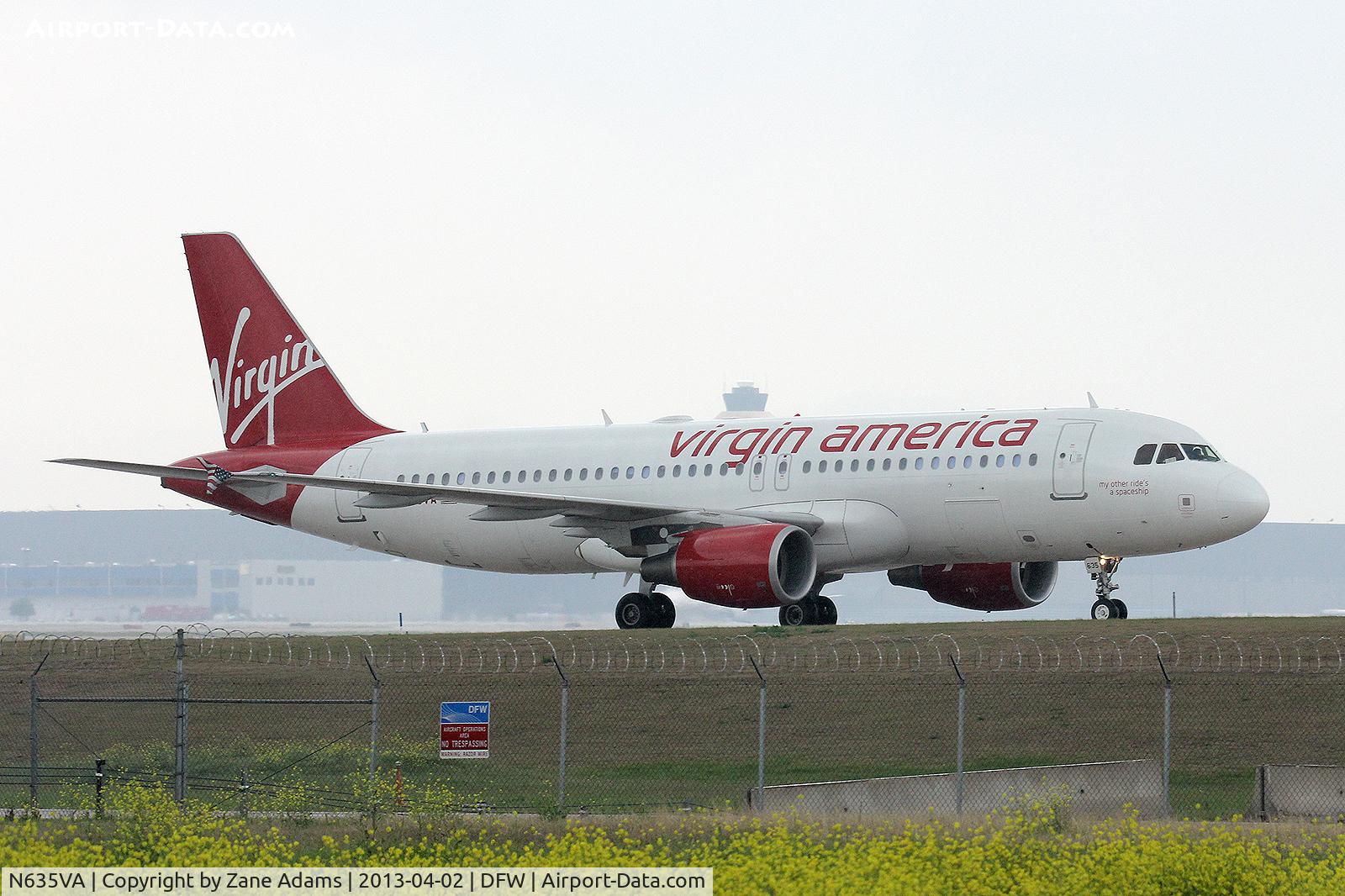 N635VA, 2008 Airbus A320-214 C/N 3398, Virgin America at DFW Airport