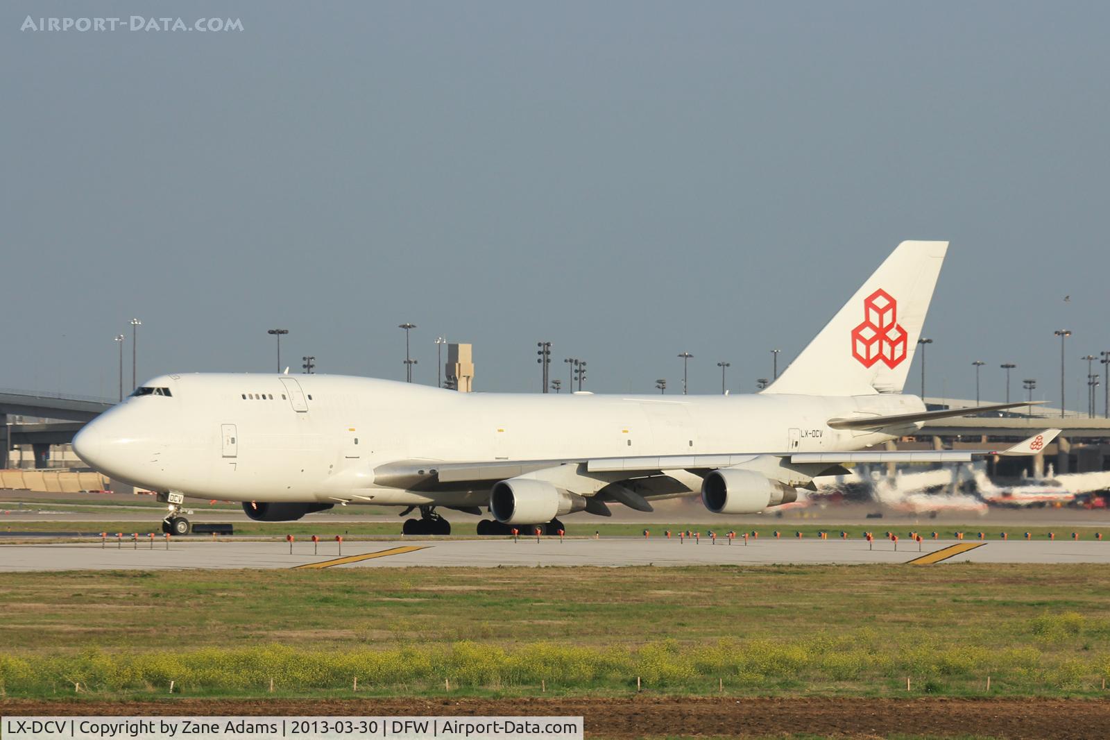 LX-DCV, 1990 Boeing 747-4B5F/SCD C/N 24619, Cargolux at DFW Airport