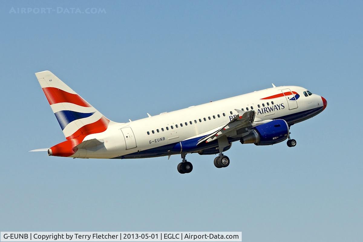 G-EUNB, 2009 Airbus A318-112 C/N 4039, 2009 Airbus A318-112, c/n: 4039 departing London City