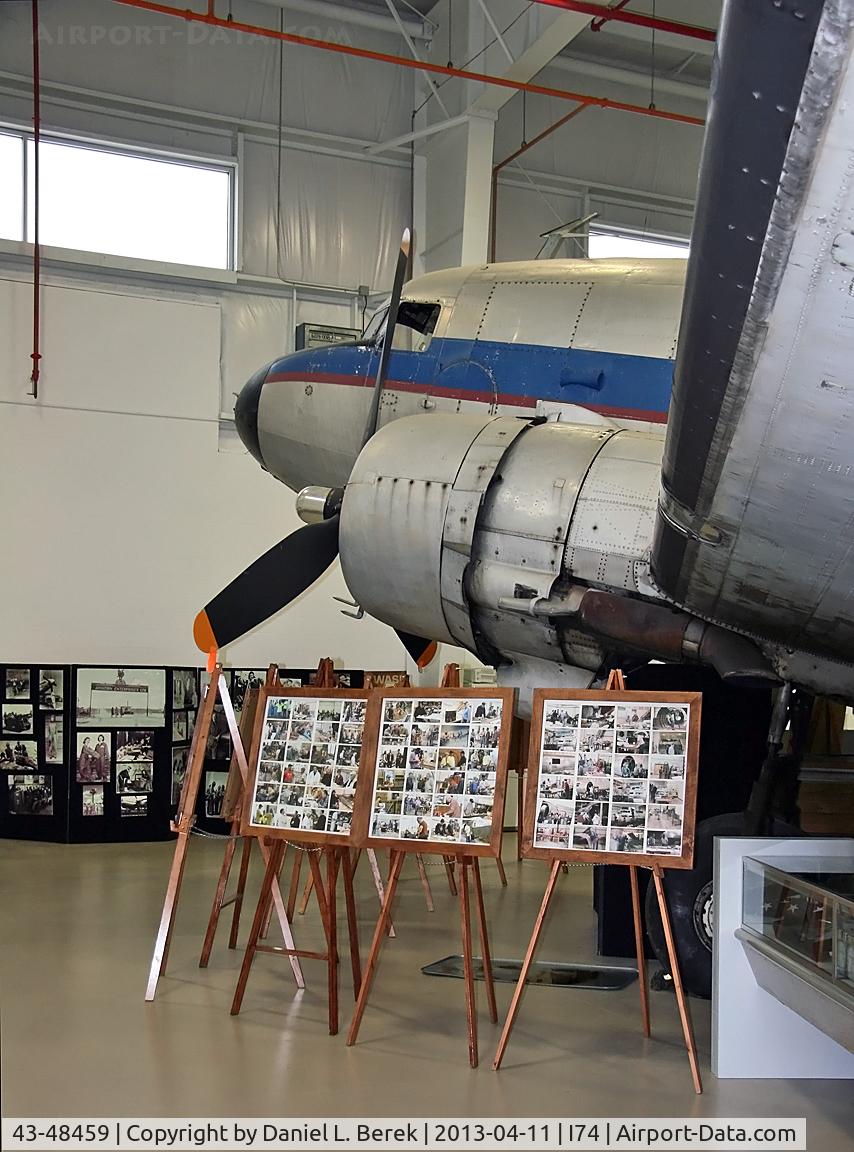 43-48459, 1944 Douglas DC3C-S4C4G (C-47B) C/N 14275, This wonderful bird is now on display at the Champaign Aviation Museum, where patrons are allowed to walk through the aircraft.