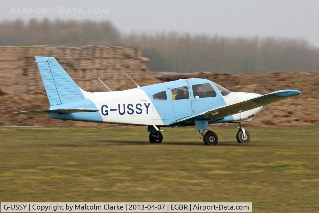 G-USSY, 1982 Piper PA-28-181 Cherokee Archer II C/N 28-8290011, Piper PA-28-181 Archer II at The Real Aeroplane Club's Spring Fly-In, Breighton Airfield, April 2013.