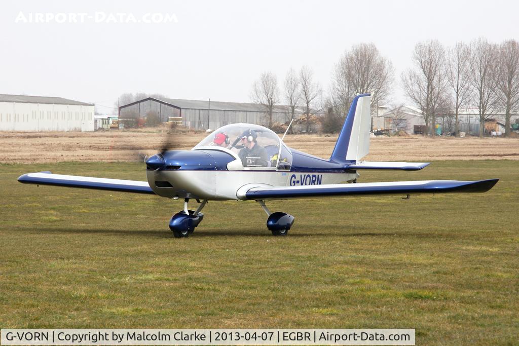 G-VORN, 2004 Aerotechnik EV-97 Eurostar C/N PFA 315-14299, Evektor-Aerotechnik EV-97 Eurostar at The Real Aeroplane Club's Spring Fly-In, Breighton Airfield, April 2013.