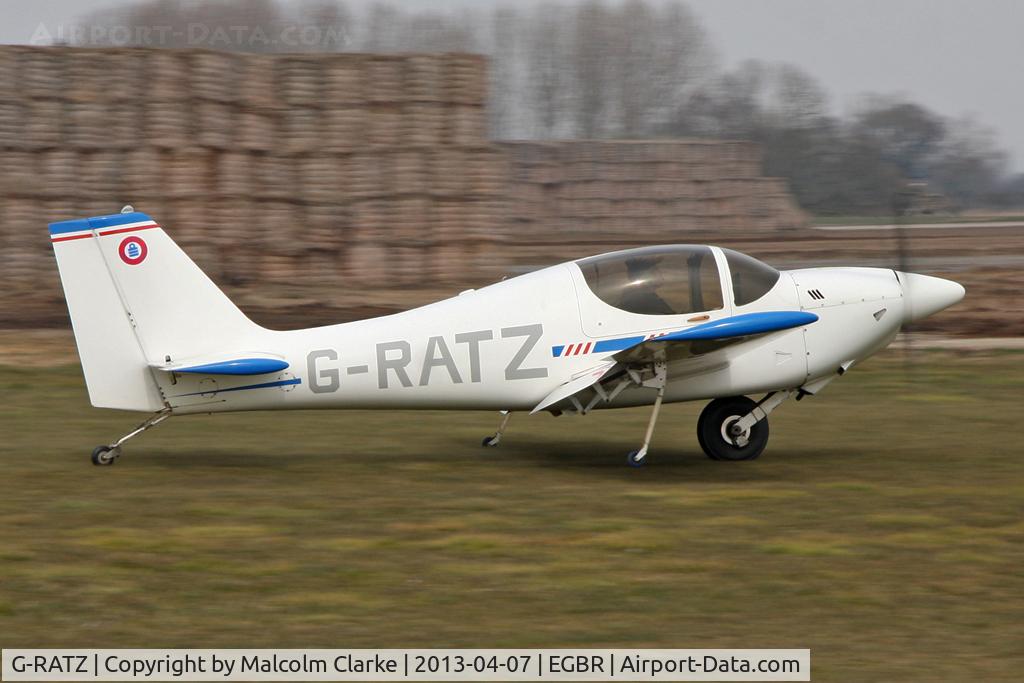 G-RATZ, 1997 Europa Monowheel C/N PFA 247-12582, Europa at The Real Aeroplane Club's Spring Fly-In, Breighton Airfield, April 2013.