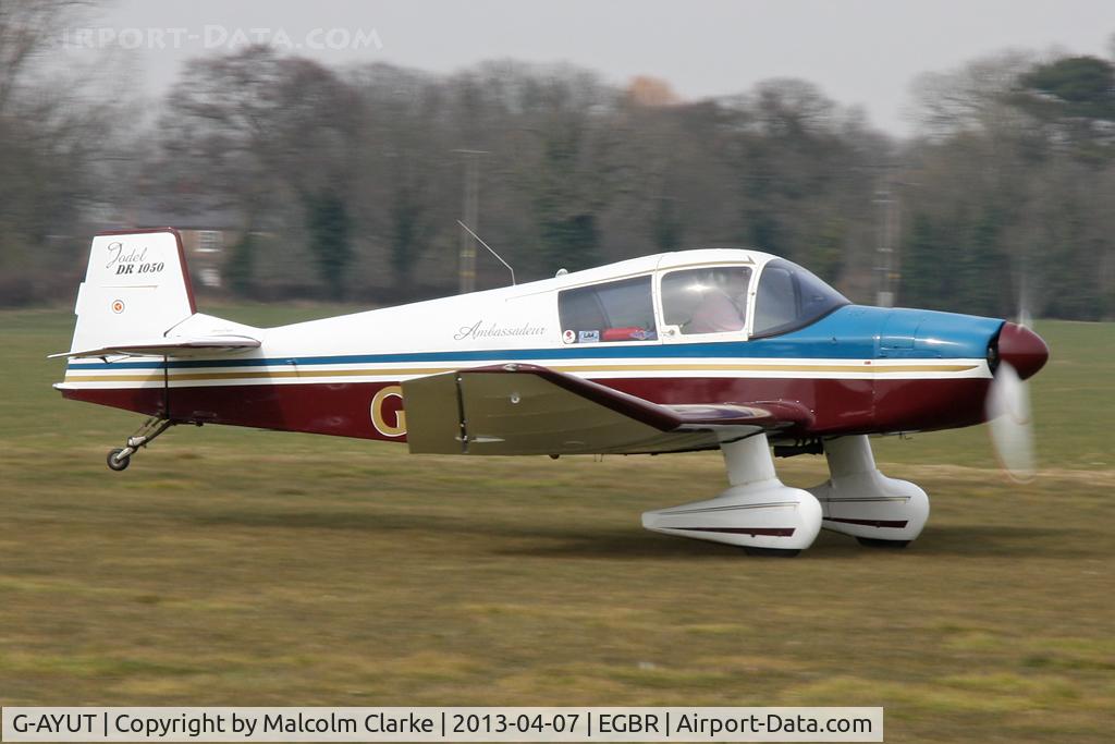 G-AYUT, 1964 SAN Jodel DR-1050 Ambassadeur C/N 479, Jodel DR-1050 Ambassadeur at The Real Aeroplane Club's Spring Fly-In, Breighton Airfield, April 2013.