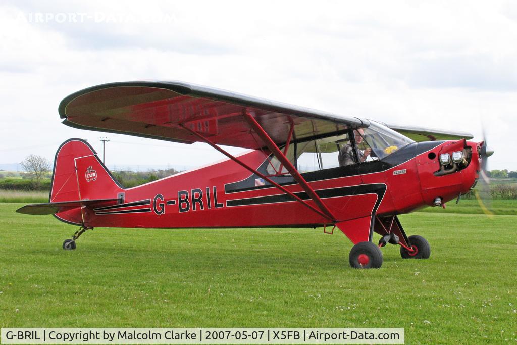 G-BRIL, 1941 Piper J-5A Cub Cruiser C/N 5-572, Piper J-5A Cub Cruiser, Fishburn Airfield, May 2007.