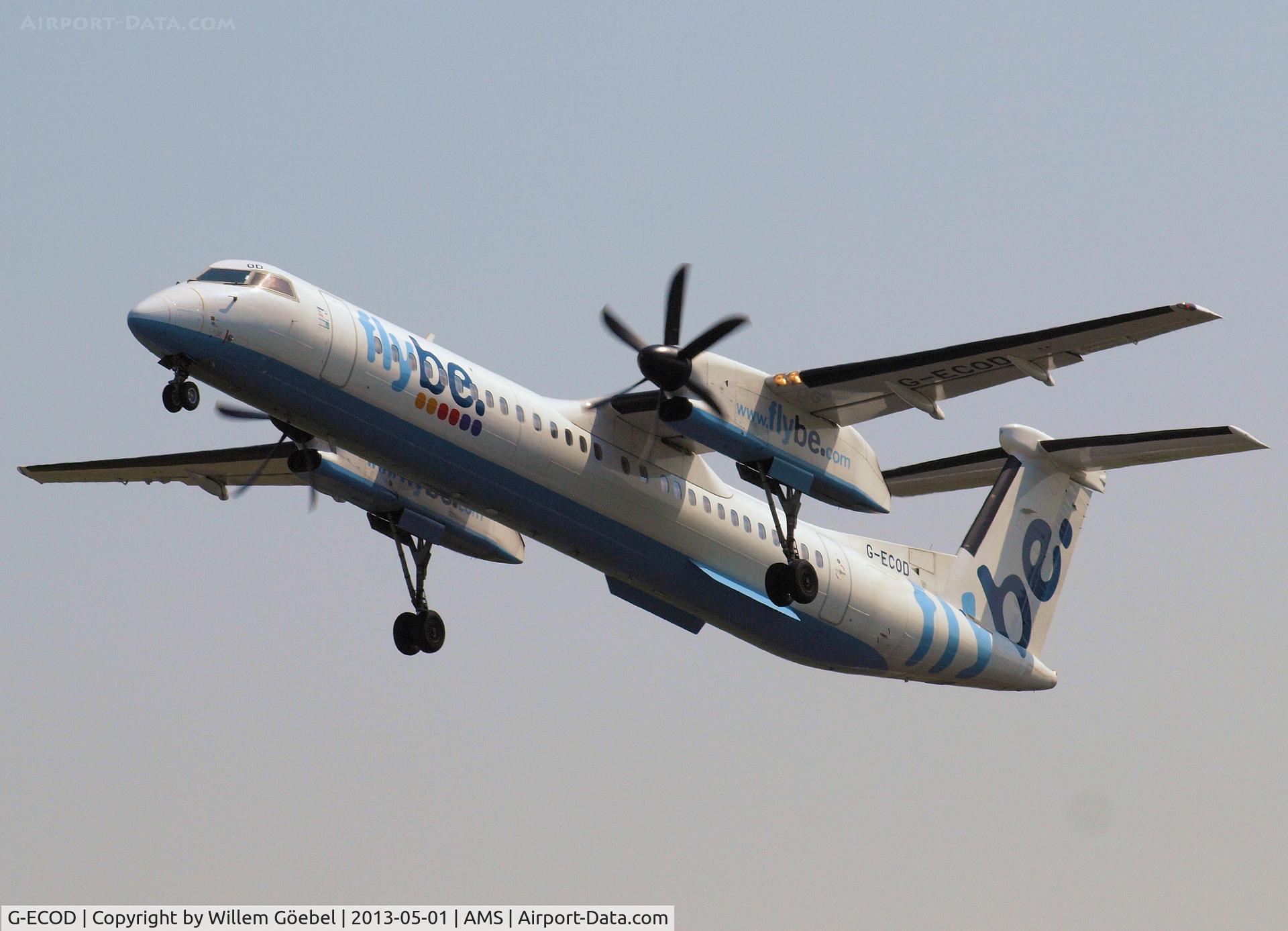 G-ECOD, 2008 De Havilland Canada DHC-8-402Q Dash 8 C/N 4206, Take off from runway 36L of Schiphol Airport