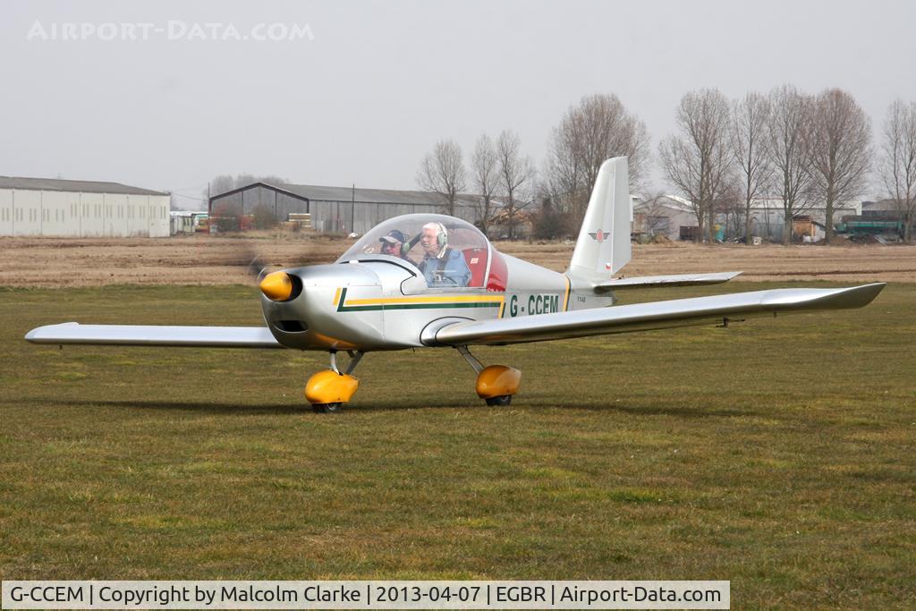 G-CCEM, 2003 Aerotechnik EV-97A Eurostar C/N PFA 315-13987, Aerotechnik EV-97A Eurostar at The Real Aeroplane Club's Spring Fly-In, Breighton Airfield, April 2013.