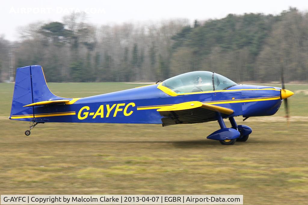 G-AYFC, 1970 Rollason Druine D-62B Condor C/N RAE/644, Rollason Druine D-62B Condor at The Real Aeroplane Club's Spring Fly-In, Breighton Airfield, April 2013.