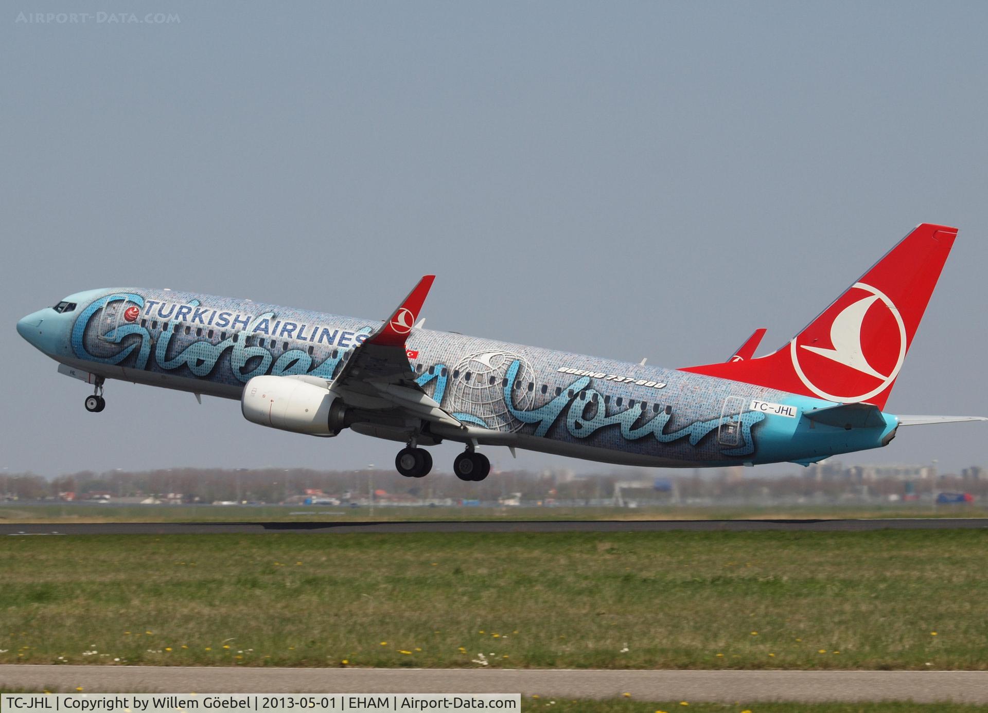 TC-JHL, 2011 Boeing 737-8F2 C/N 40976, Take off from runway 36L of Schiphol Airport