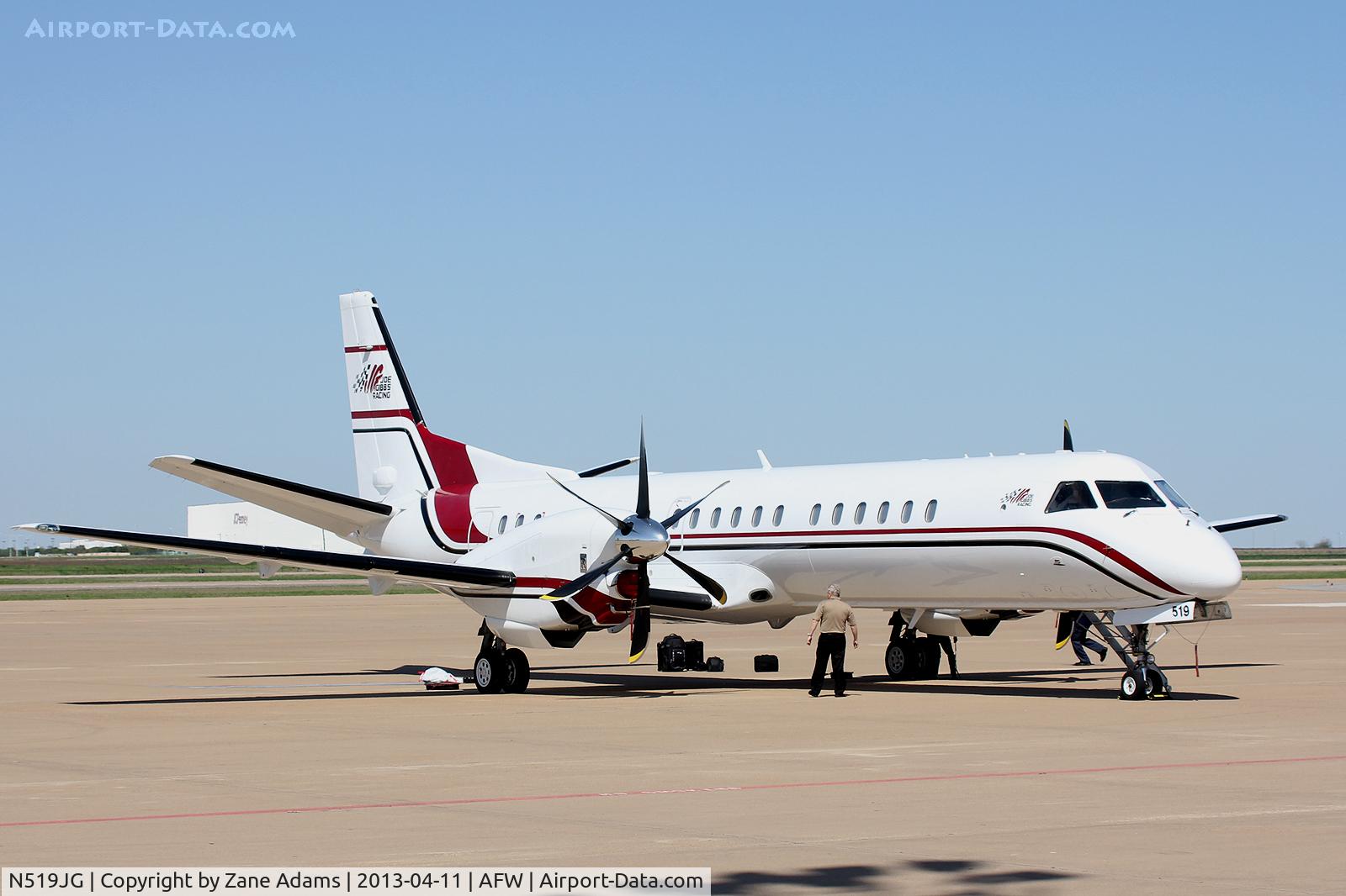 N519JG, 1995 Saab 2000 C/N 2000-017, NASCAR traffic at Alliance Airport - Fort Worth, TX