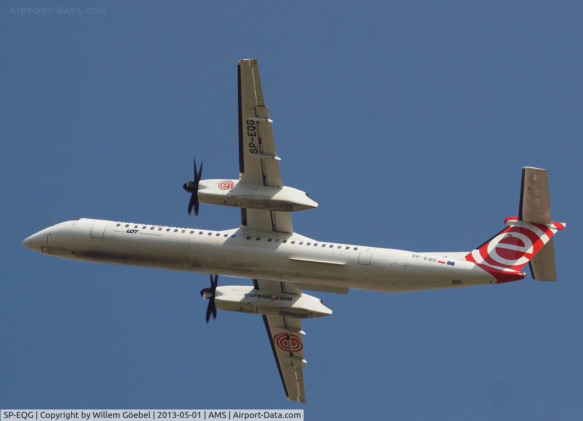 SP-EQG, 2012 Bombardier DHC-8-402Q Dash 8 Dash 8 C/N 4423, Take off from runway 36L of Schiphol Airport