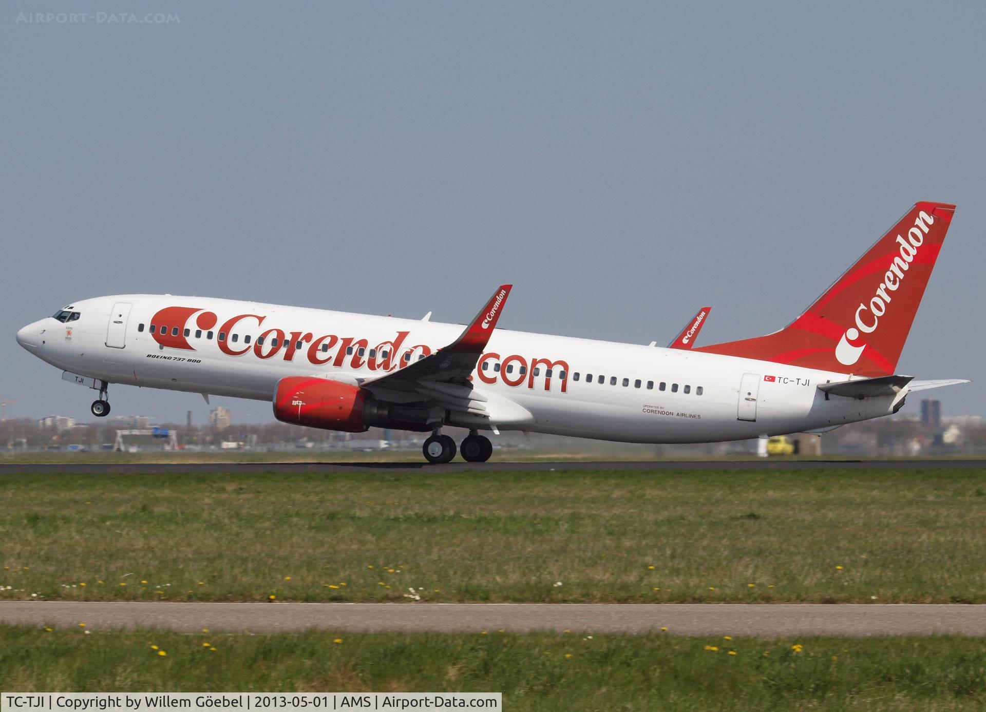TC-TJI, 2002 Boeing 737-8S3 C/N 29246, Take off from runway 36L of Schiphol Airport