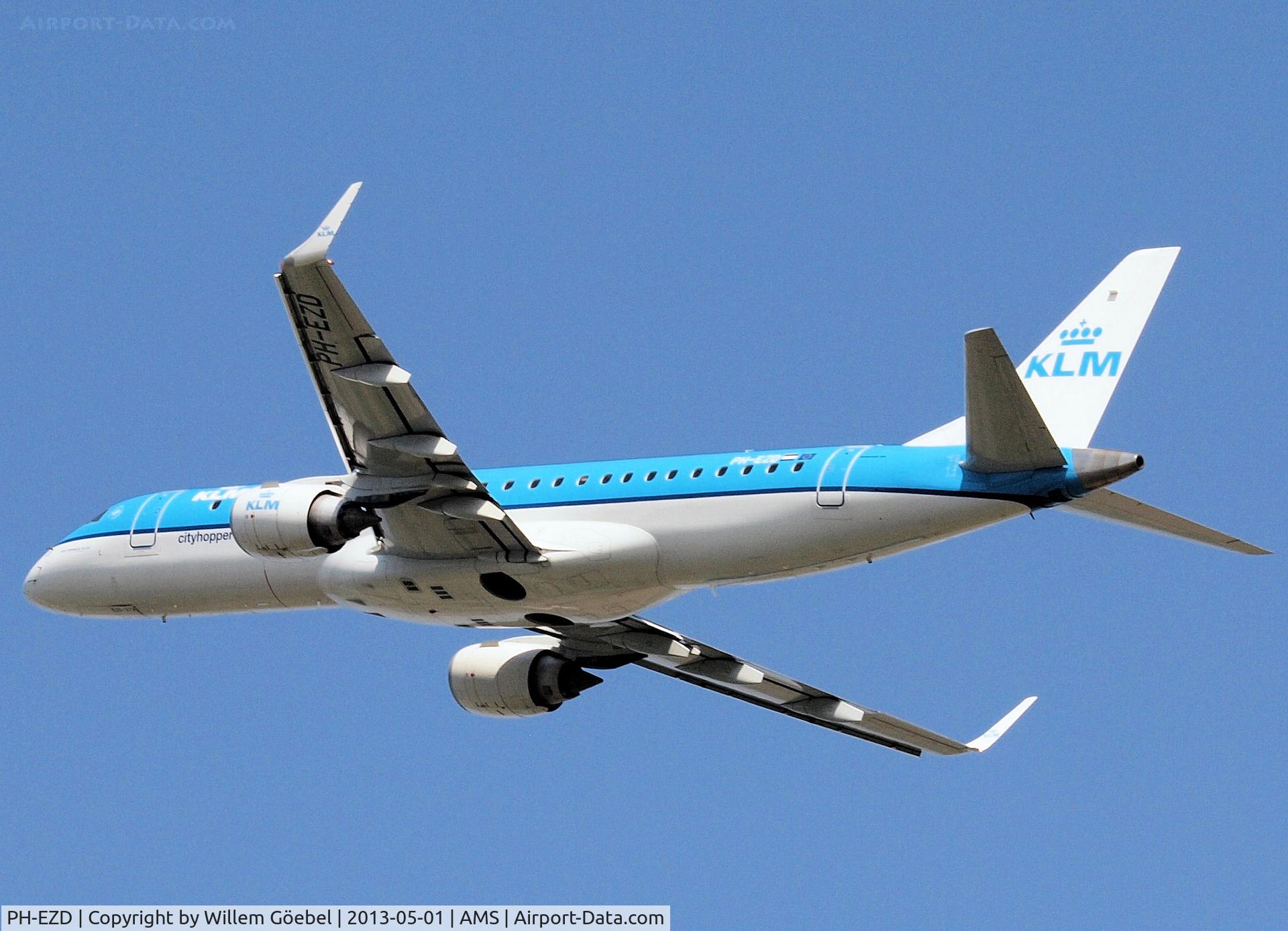 PH-EZD, 2009 Embraer 190LR (ERJ-190-100LR) C/N 19000279, Take off from runway 36L of Schiphol Airport