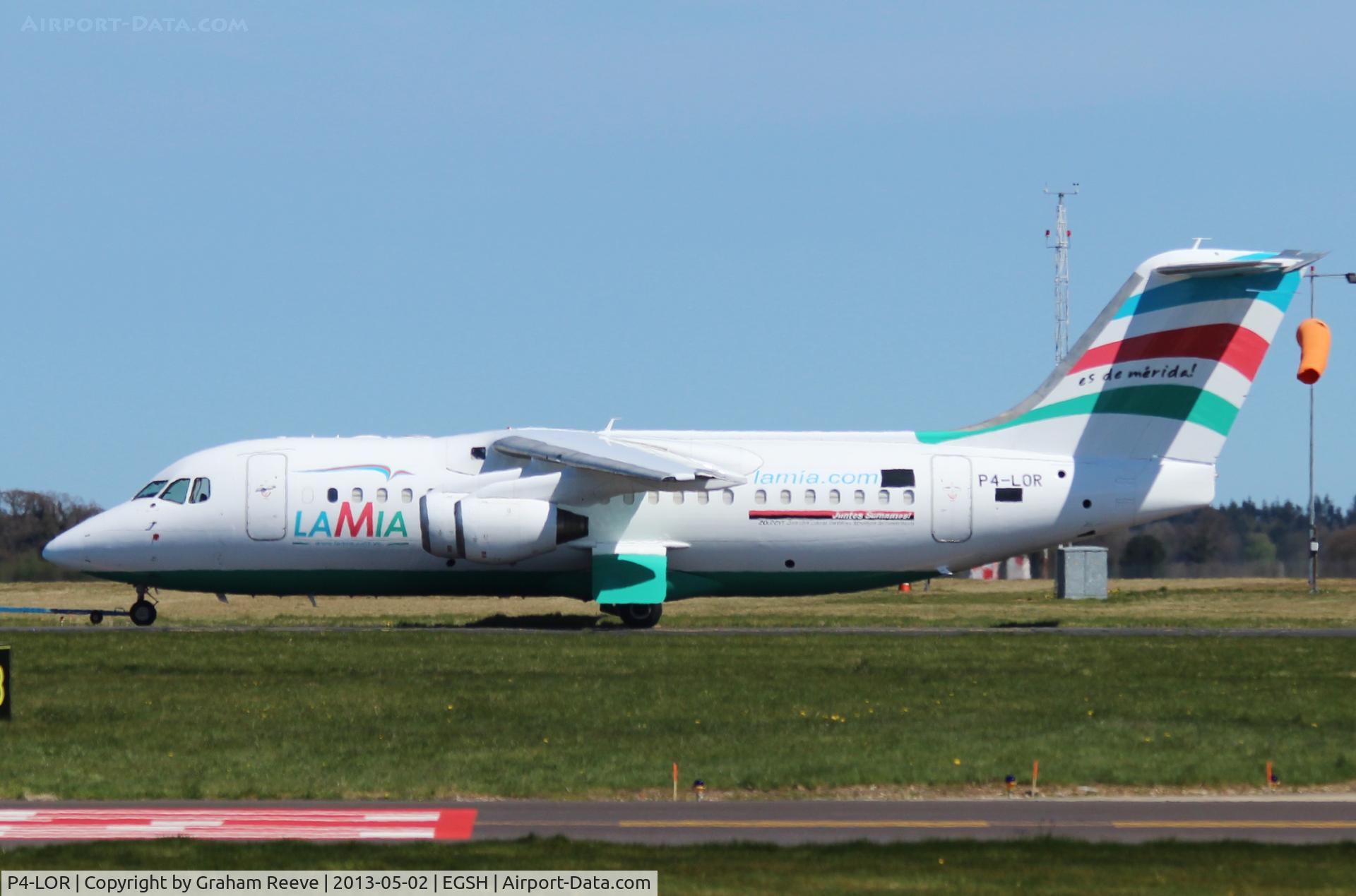 P4-LOR, 1999 British Aerospace Avro 146-RJ85A C/N E2348, Under tow at Norwich.