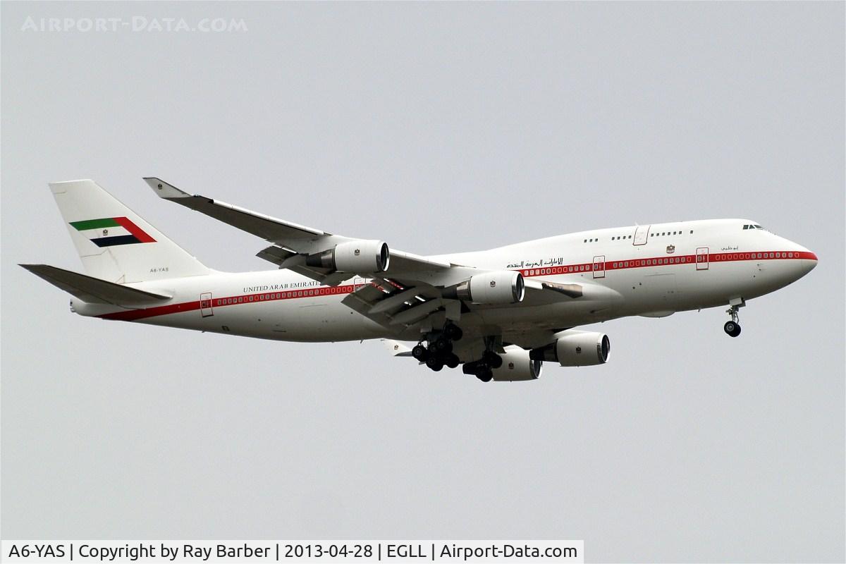 A6-YAS, 1998 Boeing 747-4F6 C/N 28961, Boeing 747-4F6 [28961] (United Arab Emirates) Home~G 28/04/2013