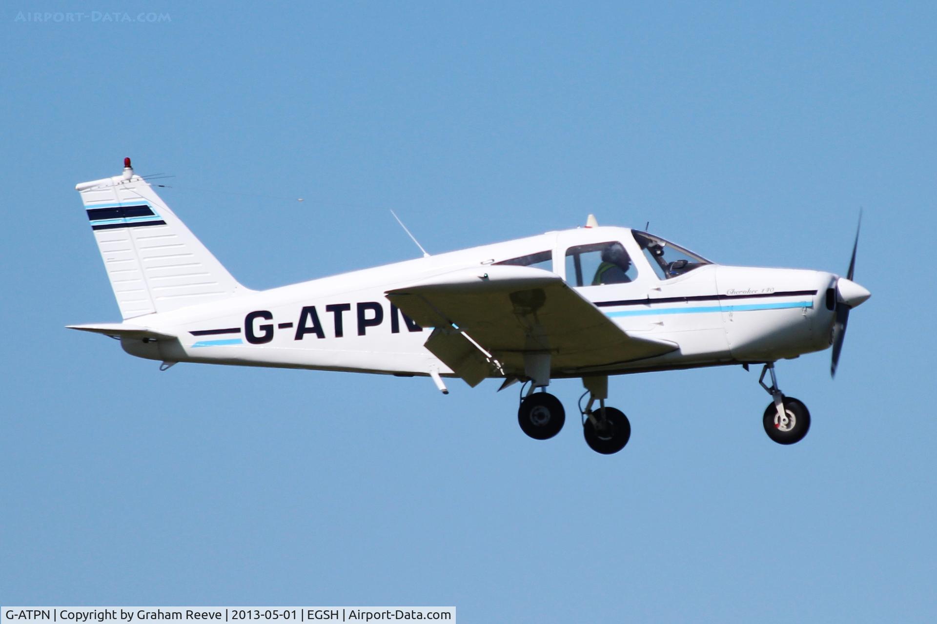 G-ATPN, 1966 Piper PA-28-140 Cherokee C/N 28-21899, About to land on runway 09.