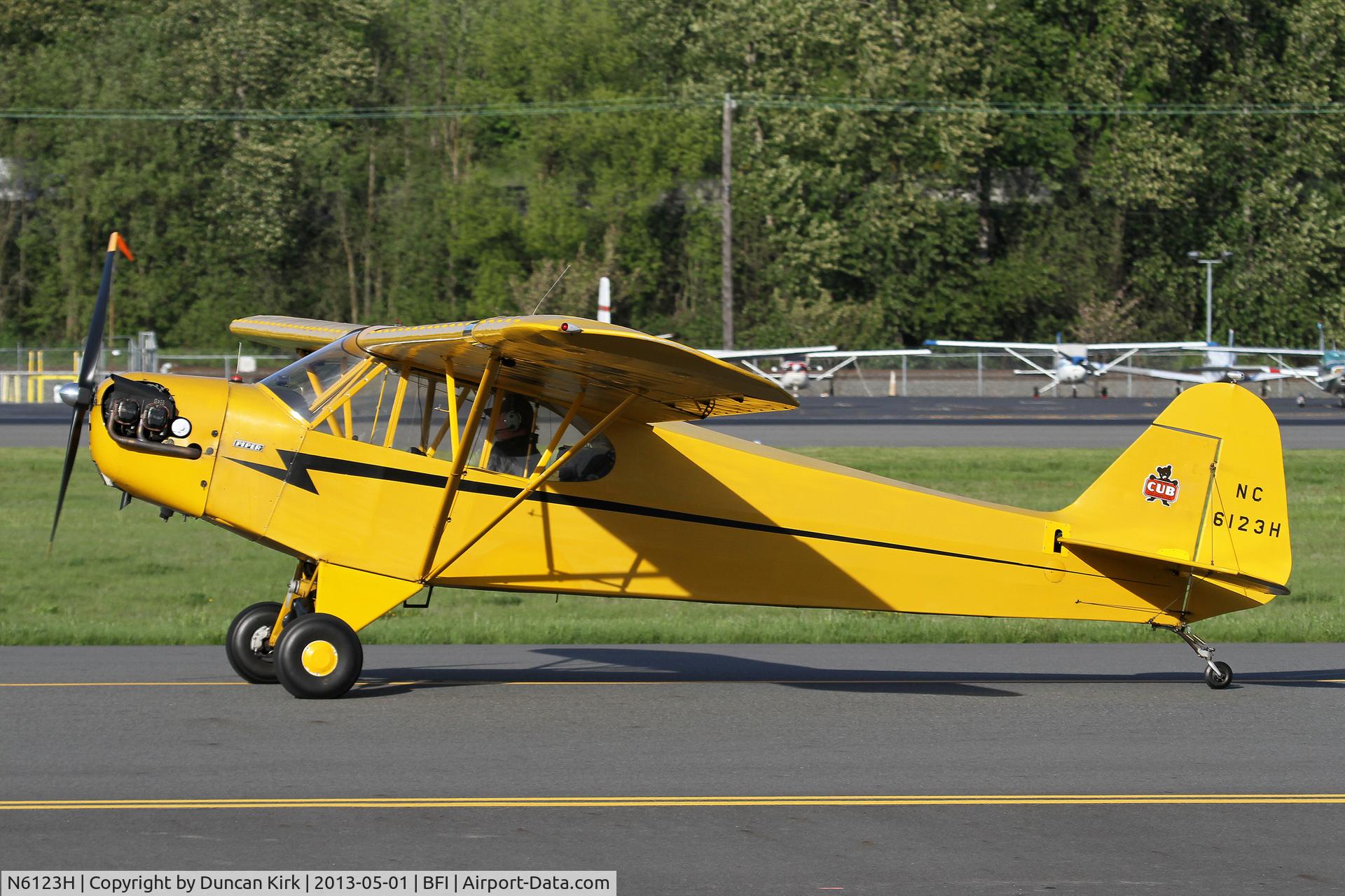N6123H, 1946 Piper J3C-65 Cub C/N 19284, This resident Cub takes advantage of a nice Spring day
