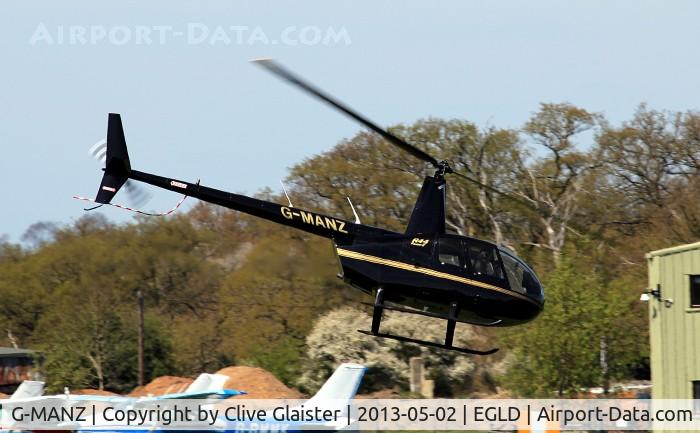 G-MANZ, 2008 Robinson R44 Raven II C/N 12319, Originally owned to, Meadow Helicopters Ltd in June 2008 and currently with, Steve Hill Ltd since April 2011.