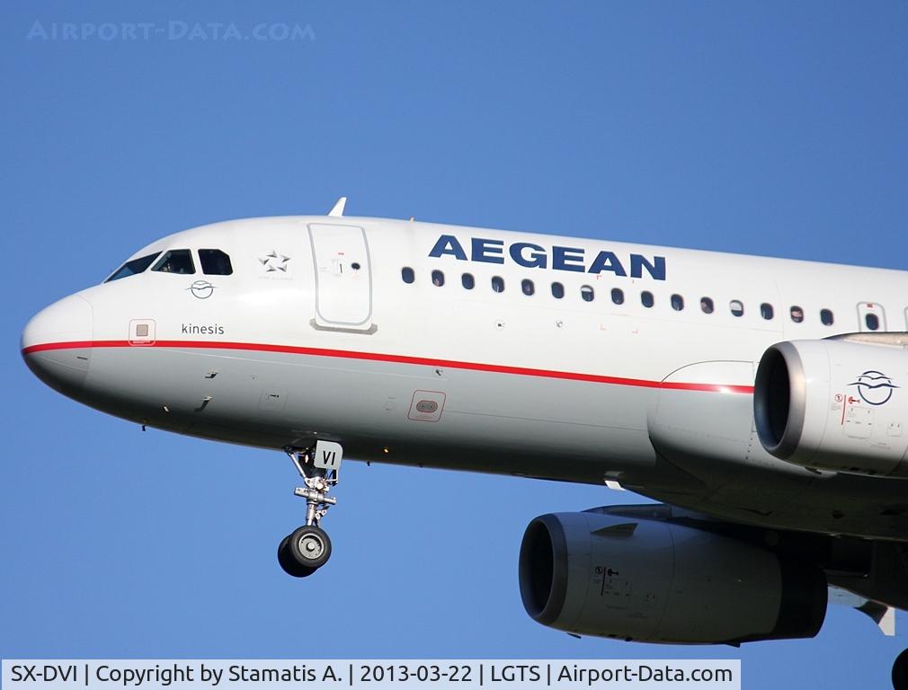 SX-DVI, 2007 Airbus A320-232 C/N 3074, on finals for rwy 34 at Thessaloniki Makedonia airport