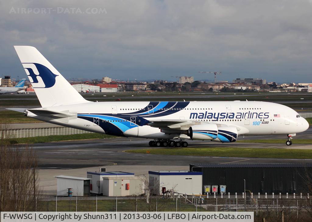 F-WWSG, 2012 Airbus A380-841 C/N 114, C/n 0114 - To be 9M-MNF with additional '100th A380' sitcker