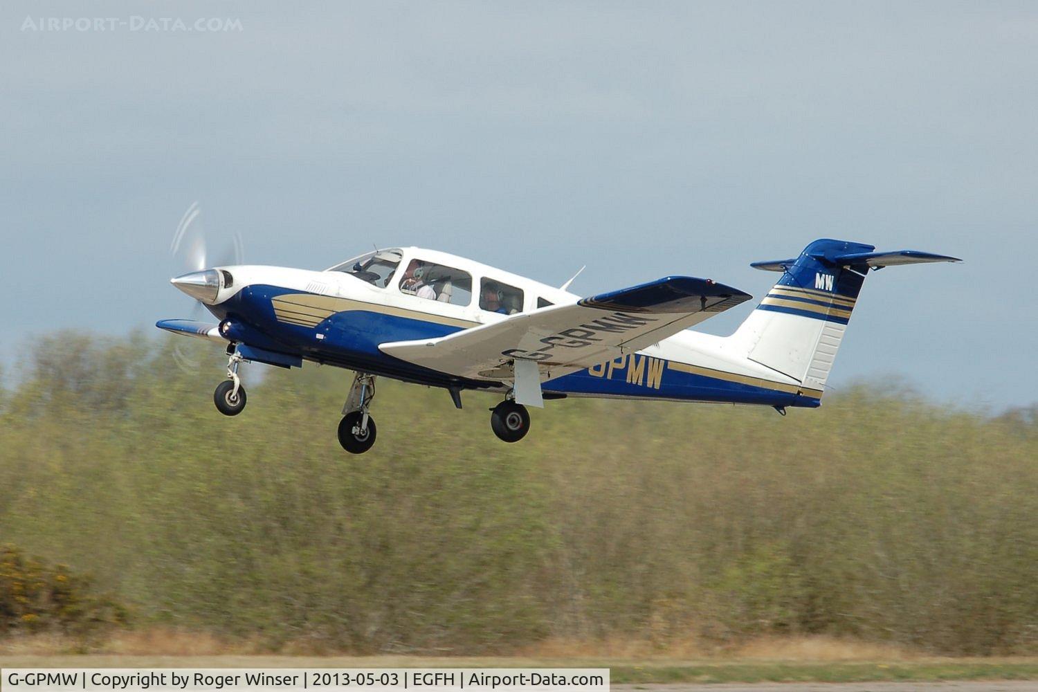 G-GPMW, 1980 Piper PA-28RT-201T Turbo Arrow IV Arrow IV C/N 28R-8031041, Visiting Turbo Cherokee Arrow IV departing Runway 22.