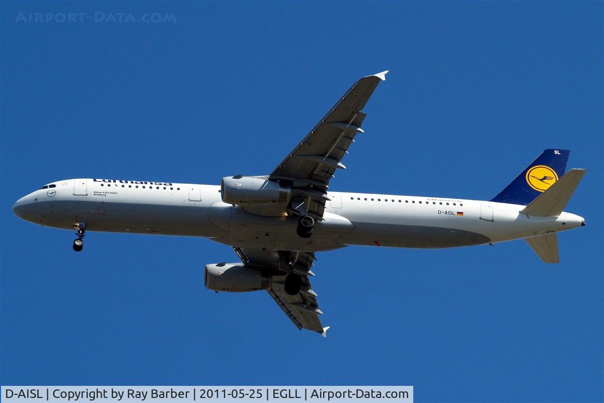 D-AISL, 2008 Airbus A321-231 C/N 3434, D-AISL   Airbus A321-231 [3434] (Lufthansa) Home~G 25/05/2011