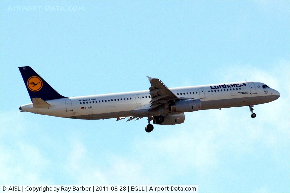 D-AISL, 2008 Airbus A321-231 C/N 3434, D-AISL   Airbus A321-231 [3434] (Lufthansa) Home~G  28/08/2011.