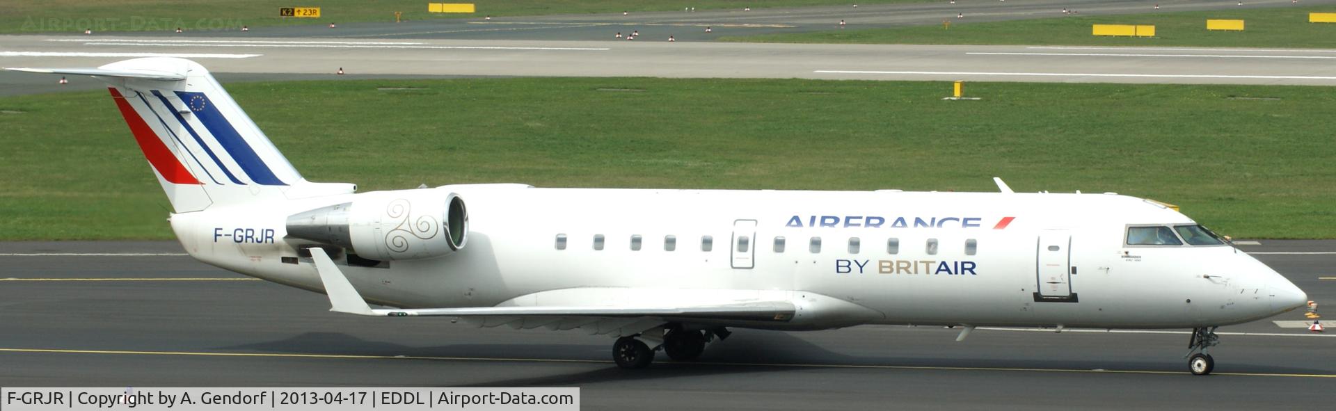 F-GRJR, 2000 Canadair CRJ-100ER (CL-600-2B19) C/N 7375, Brit Air (Air France cs.), seen here on the Taxiway M at Düsseldorf Int´l (EDDL)