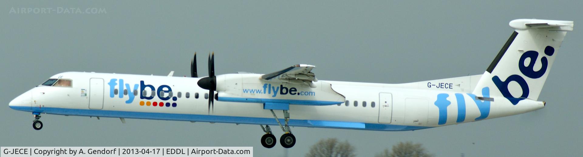 G-JECE, 2004 De Havilland Canada DHC-8-402Q Dash 8 C/N 4094, FlyBE, is on short final at Düsseldorf Int´l (EDDL)