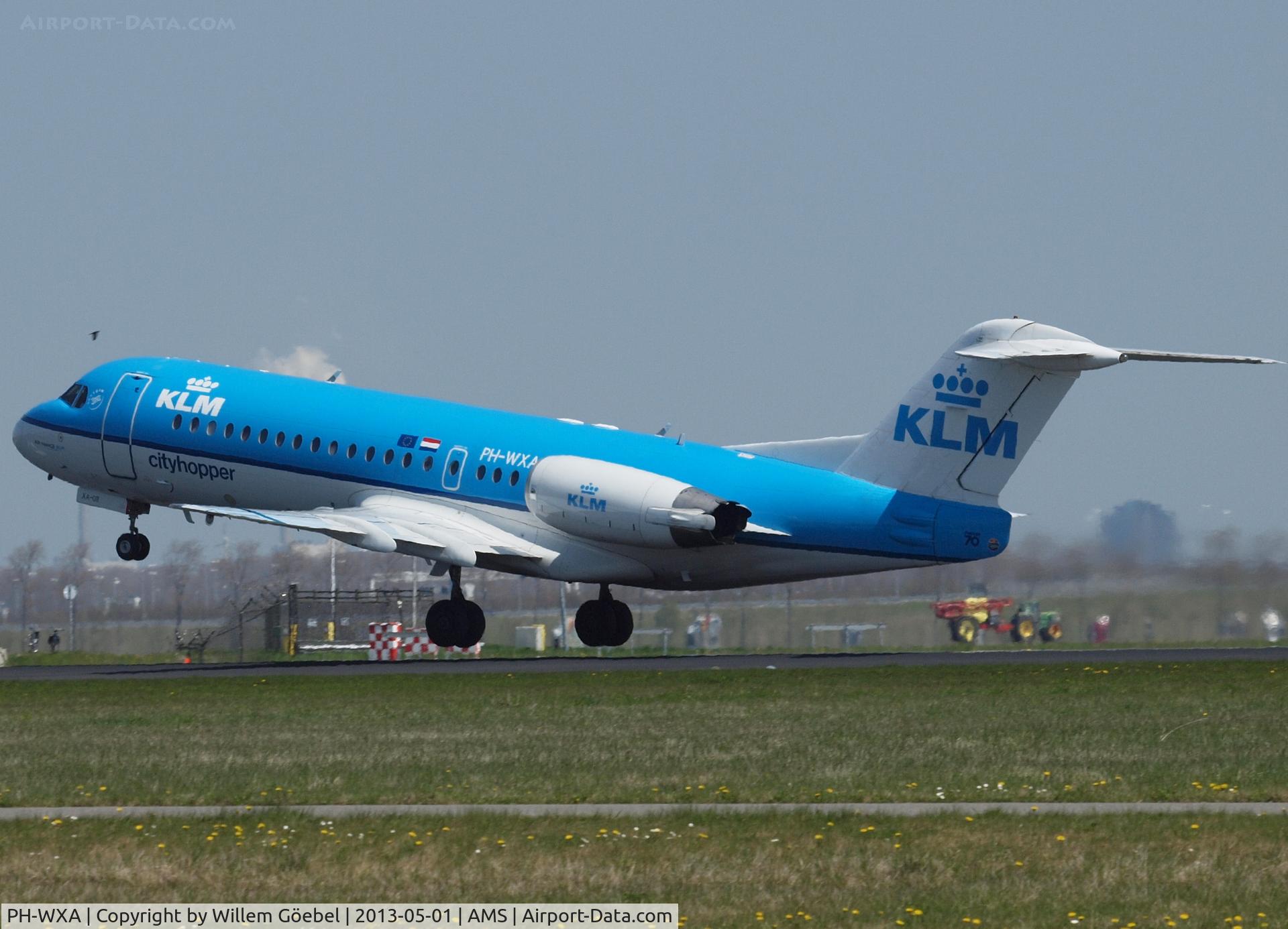 PH-WXA, 1996 Fokker 70 (F-28-0070) C/N 11570, Take off from runway 36L of Schiphol Airport